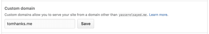 Type in the domain that you bought